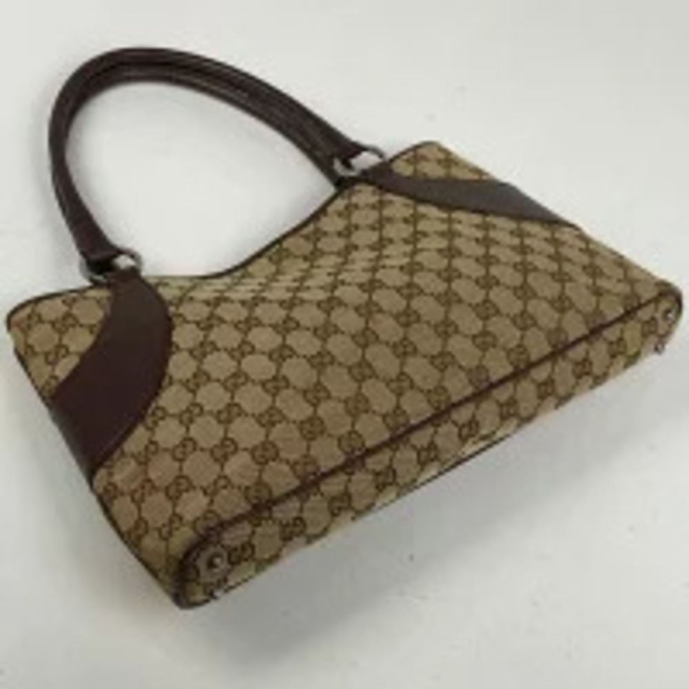 Gucci handbag GG canvas bag tote beige brown Tan Brown